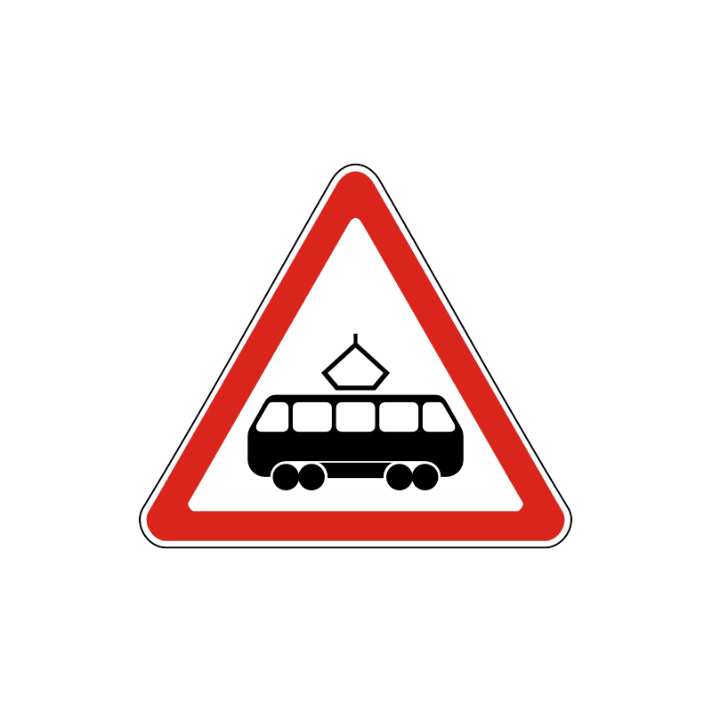1.5 "Пересечение с трамвайной линией".. Знак трамвай. Предупреждающие знаки пересечение с трамвайной линией. Дорожный знак трамвай.