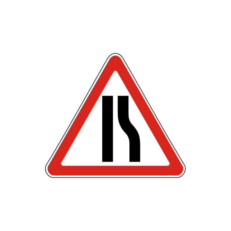 Дорожный знак сужение